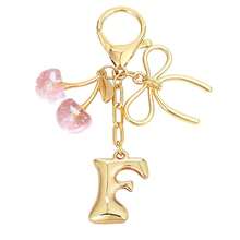 1Pc Initial Keychain, Coquette Cherry Bow Charm Pendant, Y2K Aesthetic Resin Keyring For Backpack Car, Cute Gift For Her Women Girls - Multicolor - View 14