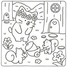 Libro de colorear de 24 páginas con historias lindas, audaces y fáciles, libro de colorear de historias lindas, audaz y simple, historias esponjosas, regalo ideal para el Día de San Valentín, Día de la Madre, Navidad, Halloween, regalo para familiares y amigos, libro de colorear para adultos - 7,87*7,87 pulgadas - Ver 7
