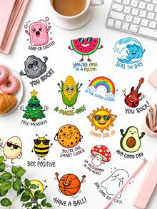 50Pcs Punny Positive Affirmation Stickers, Funny Pun Quote Sticker Pack, Cute Decals For Classroom Management & Student Incentives - Multicolor - View 1