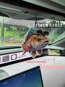 "Don't Duck With Me" Anatra Divertente & Pesce Bass da Pesca Frescante per Auto, Durata 60-90 Giorni, Senza Alcol, Resistente al Calore, Eliminatore di Odori, Aromaterapia da Appendere per Auto Casa Camera da Letto Bagno, Decorazione Auto Umoristica & da Pesca & Segnalibro - Profumo di rosa, iris e cedro - Visualizzare 17