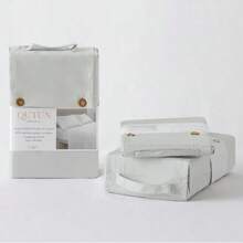 [Lenzuolo con angoli elasticizzati in cotone biologico a 300 fili Alexandra House Living Pearl] – Lenzuolo con angoli elasticizzati realizzato in cotone biologico a 300 fili che offre massima morbidezza, traspirabilità e comfort. - Bianco - Visualizzare 2