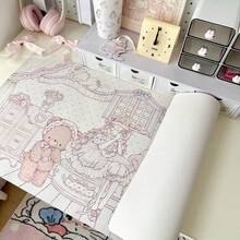 Korean Ins Japanese Anime Girl Kawaii Pink Sweet Bunny Bear Kitten Polka Dots Flower Y2K PU Leather Mouse Pad Office Study Room Desk Waterproof Tablecloth Computer Keyboard Game Mouse Pad Table Mat - View 5