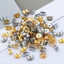 10/50/100 Stücke 4,5*6mm Edelstahl Anti-Fall Schmetterlings-Ohrring-Rückseiten, hypoallergene Gold-/Silberfarbene Ohrring-Stecker für Ohrring-Reparatur und Ersatz, handgemachter Schmuck DIY-Herstellung, Ohrring-Muttern, gerollte Kante Schmetterlings-Ohrring-Rückseiten, Anti-Fall Ohrring-Stecker, Schmuck-Handarbeitsmaterialien, Nadel-Ohrring-Rückseiten, Ohrring-Zubehör für Piercings, Ohrring-Rückseiten in Großpackung - Verschiedenfarbig - Übersicht 9