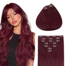 Uveous Straight Clip In Hair Extensions Remy Human Hair 8pcs Per Set With 18Clips Double Weft Clip In Human Hair Extensions Brazilian Virgin Real Human Hair For Women - S99J - View 6