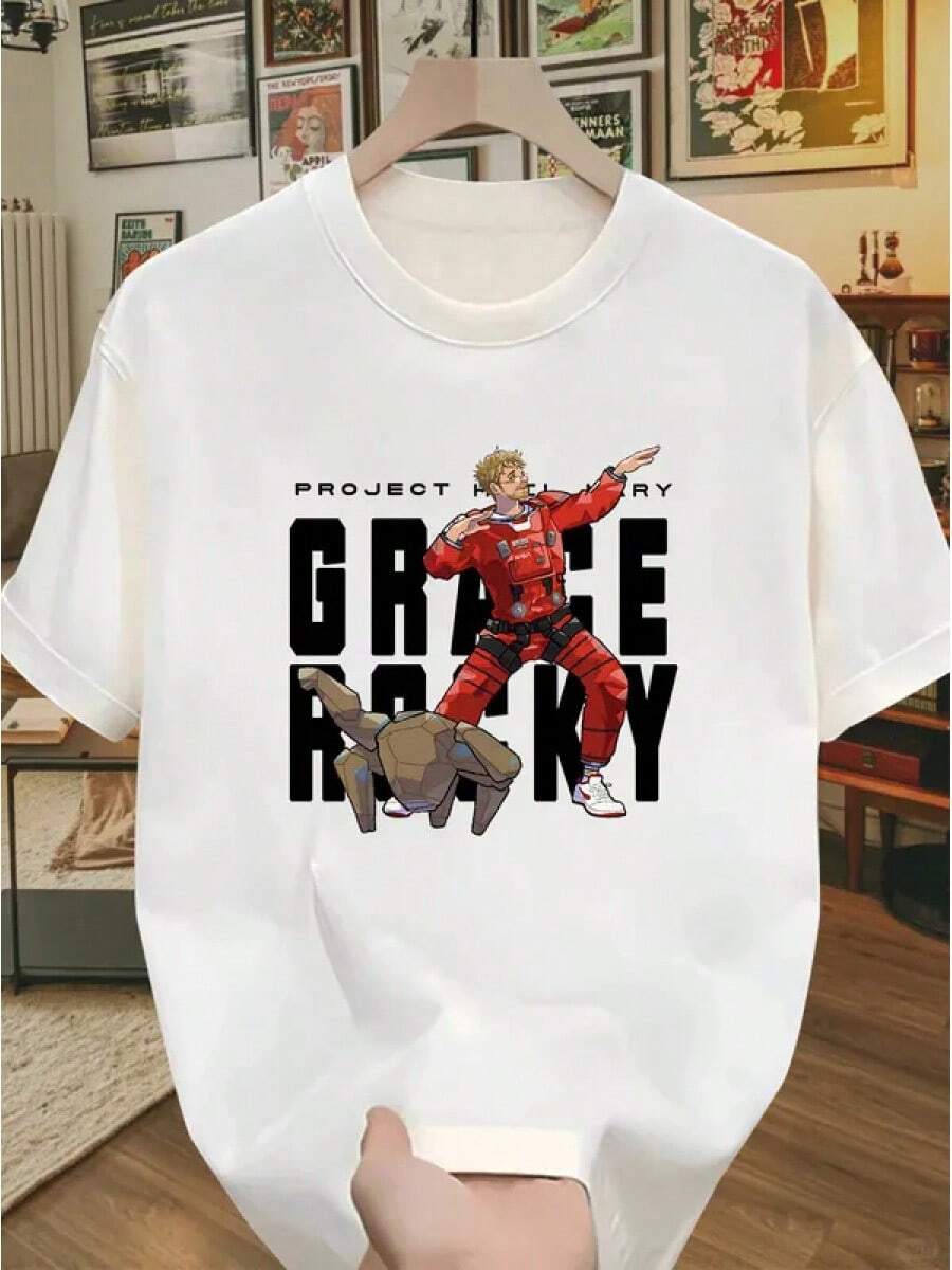 Camiseta Estampada de la Película Americana Proyecto Salvación Hail Mary para Hombres y Mujeres, Nuevo Estilo de Moda Verano 2026, Top de Manga Corta de Algodón Puro - 9 - Ver 1