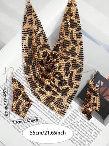 1 Set Light Luxury European And American Exaggerated French Vintage Medieval Leopard Print Earring And Necklace Set For Kids - Multicolor - View 4