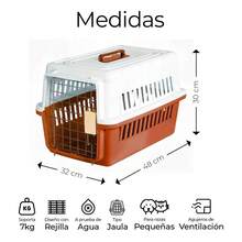 Portable Pet Carrier Cage For Dogs, Cats, Rabbits - Brown - View 4