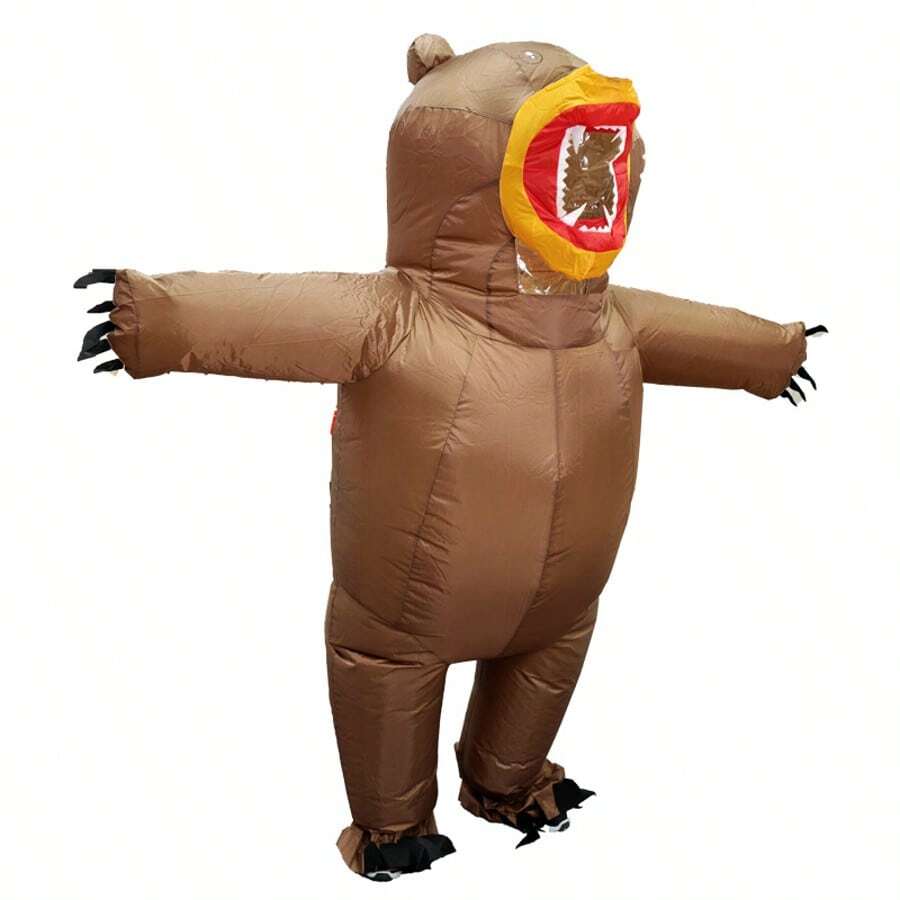 Adult Inflatable Brown Bear Costume, Fits Height 1.5-2m, Suitable For Christmas, Cosplay, Anime Roleplay, Party, Stage Performance And Masquerade. Air Pump Included, Battery Not Included - Brown Bear - View 1