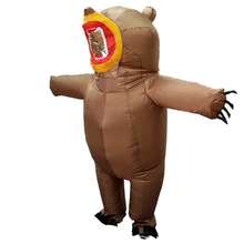 Adult Inflatable Brown Bear Costume, Fits Height 1.5-2m, Suitable For Christmas, Cosplay, Anime Roleplay, Party, Stage Performance And Masquerade. Air Pump Included, Battery Not Included - Brown Bear - View 4