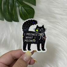 Stiker "Aku Mengeong Apa yang Kukeong", Stiker Botol Minum Meme Kucing Lucu, Stiker Lucu, Stiker Imut, Stiker Laptop, Stiker, Stiker untuk Perlengkapan Sekolah Laptop - Film Bintang - View 1