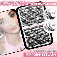 Kit De Extensin De Pestaas Wispy, 570 Piezas, Rizo En D, 6 Estilos, Grupos De Pestaas Individuales, Extensin De Pestaas Con Adhesivo Y Sellador, Removedor Rpido De Pegamento, Pinzas - Rosa - Ver 3