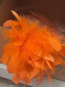 1 Stück modische & elegante handgefertigte Feder Brosche Haarspange, farbenfroher Oversized Blumen Dekor als Accessoire für Frauenkleidung - Federblume - Übersicht 28