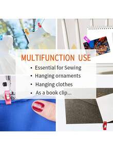1pc Mini Random Color Edge Locating Clip Plastic Patchwork Clips Sewing Clips Planner Clips Fabric DIY Crafts Clips - Multicolor - View 4