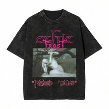 Bring Me The Horizons T-Shirt, Rock Music, Harajuku, Short Sleeve, Streetwear, Summer, Men Women, Washed T-Shirts - 淡紫色 - 查看 1