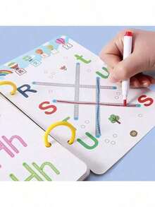 Children's Pen Control Training Cards, Fun Enlightenment In One Step! Four Major Themes: Basic Lines, Numbers & Letters, Whole Brain Development, Dot-To-Dot Drawing, Gradually Helping Babies Practice Pen Grip And Penmanship. Erasable Design, Wipe Away Mistakes And Start Over, Durable For Repeated Practice. Cute Raccoon Pattern Is Super Eye-Catching, Babies Become More Focused As They Practice, Easily Improving Concentration And Hand-Eye Coordination, A Must-Have For Moms' Early Education~ (Random Style Shipment) Back To School - Multicolor - View 2