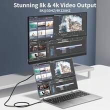 Cable USB Type-C de 2 metros, Compatible con Thunderbolt 4/3, tipo C 3.2 Gen2x2 con velocidad de 20 Gbps de transferencia de datos USB-C, PD 240W 5A, video 4K a 60Hz y E-Marker para  XPS, S20, S21 - 5M - Ver 4