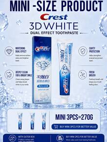 CREST Gleam White Dual Action Toothpaste Sample 170g, 3pcs Lime Fresh Scent, Stain Removal & Whitening, Deep Cleaning, Long-Lasting Freshness, Daily Oral Care - 3D炫白雙效去漬白牙膏** - 查看 4