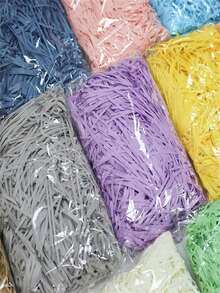 Colorful Raffia Shred Filler Set, Gift Box Packing Combination Kit For Wedding Birthday Present, Decorative Paper Grass Shred For Hamper & Gift Wrapping Accessories. - A - View 8