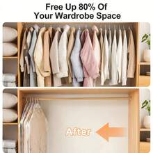1pc Hanging Extra Large Vacuum Compression Storage Bag | Can Hold 10pcs Clothing, Thickened Material, Rectangular, No Electricity Needed - View 8
