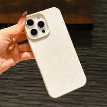 1 Buah Casing Ponsel Fashion TPU Tahan Guncangan dengan Motif Bunga Renda Putih dan Tekstur Leci yang Dipersonalisasi, Kompatibel dengan iPhone 16 15 14 13 12 11 17 Pro Max - MultiWarna - View 2