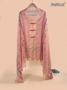 1 buah Handuk Pantai Wanita Musim Semi/Panas Baru dengan Bordir Katak dan Kancing, Motif Rumbai Linen, Selendang Pelindung Matahari, Jilbab Timur Tengah, Abaya, Cocok untuk Penggunaan Sehari-hari - MultiWarna - View 28