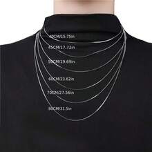 Hypoallergenic S925 Sterling Silver Box Chain Necklace, Suitable For Men And Women, Silver Jewelry, Silver Necklace, Holiday Gift - Box Chain - View 6