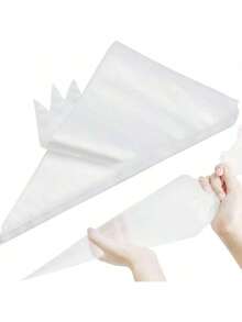 100 Pcs Disposable Piping Bags - Heavy Duty Anti-Burst Pastry Bags For Cake Decorating & Royal Icing - Thickened Textured Non-Slip Frosting Bags For Cookies, Macarons & Cream Puffs - Clear - View 2