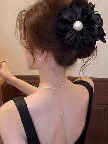 1 pieza Accesorio para el cabello de estilo dulce de tamaño mediano, adecuado para uso diario y de fiesta, pinza para el cabello de unicolor, moño, coleta, moño de cabello, accesorio para el cabello lindo, accesorio para el cabello elegante, pinzas de garra para la playa - Multicolor - Ver 5