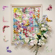 50pcs Floral Border Art Graffiti Fresh Plant Artistic Vintage Decorative Milk Tea Cup Stationery Transparent Stickers - 50 Floral Border Art Images - View 8