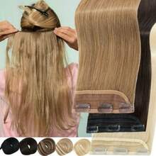 Uveous Straight Clip In Hair Extensions Remy Human Hair 8pcs Per Set With 18Clips Double Weft Clip In Human Hair Extensions Brazilian Virgin Real Human Hair For Women - S613 - 查看 5