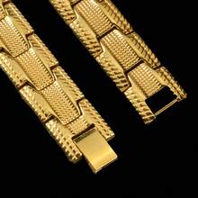 Men Business Style Stainless Steel 18K Gold Plated Magnetic Bracelet Suitable For Daily Party Wear Hip Hop Punk Fashion Jewelry - Gold - View 5