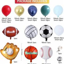 Baseball Theme Balloon Arch Set, Red Blue White Light Green Latex Balloons 18 Inch Baseball Foil Balloons Suitable For Sports Birthday Party Decoration - 如圖 - 查看 13