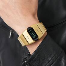 Skmei 2710 Fashion Luxury Men Digital Watch Excel Stainless Steel Band Luminous Calendar Stopwatch Sports Watch - one-size - View 5