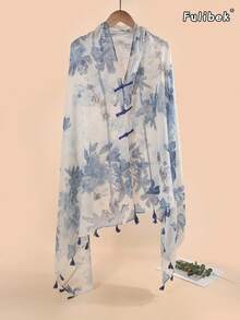 1 buah Handuk Pantai Wanita Musim Semi/Panas Baru dengan Bordir Katak dan Kancing, Motif Rumbai Linen, Selendang Pelindung Matahari, Jilbab Timur Tengah, Abaya, Cocok untuk Penggunaan Sehari-hari - MultiWarna - View 36