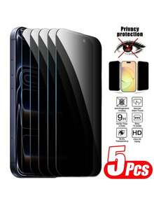5入組 28度防窺鋼化玻璃螢幕保護貼，適用於 iPhone X XS MAX XR 11 12 13 14 15 16 17 Pro Max，防窺/螢幕隱私、防刮、觸控靈敏、支援 Face ID - 無色 - 查看 20