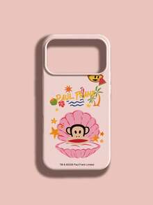 官方授權 Paul Frank 液態矽膠手機殼，全包覆防摔相機保護，卡通熊大嘴猴殼椰子樹椰子汁海星海浪百合花字母海洋圖案，新款適用 Xs/Xsmax/Xr/11/12/13/14/15/16/17Pro Max 手機保護殼，節日禮物，日常通勤，日常防摔高質感款式 - 彩色 - 查看 2