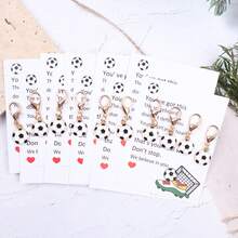 5pcs/10pcs Soccer Keychain Set, Includes Thank You Theme Pocket Hug Tokens, Pocket Hug Gift Bags. Suitable For Soccer Celebration Season, Soccer Theme Party Supplies, Game Viewing Party, Fan Gifts, Summer Outdoor, International Soccer Events, Friendship Gifts, Brother's Birthday And More Party Keychain Set. Give To Your Brother, Friend, Teammate And Family. - Multicolor - View 10