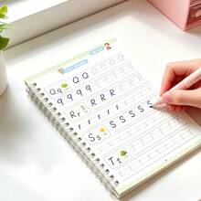 16頁英文溝槽練習本，學習英文字母、練習手寫與英文字體、描摹英文書法，適合開學用品、學校文具、學習必需品、學生獎勵及節日禮物 - 綠色 - 查看 3