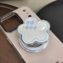 1 Set Fresh Floral Mirror Magnetic Phone Stand, High Transparency Acrylic Mirror Makeup Mirror, INS Style Star & Flower Dual Design Magnetic Phone Grip, Macaron Color Block Mirror Makeup Tool, Foldable Telescopic Ring Holder, Commute Binge-Watching Selfie Universal Anti-Drop Support Base, Versatile Apple & Android Compatible Phone Accessory - Multicolor - View 4