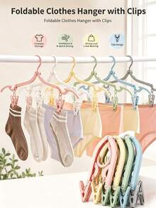 8/4/1pc Foldable Travel Hangers With Clips, Space-Saving Non-Slip Design, Pocket-Sized Portable Hooks, Suitable For Home, Travel, Back To School And Student Dorm Storage, Practical Organization Tool, Exquisite Gift For Birthday And Valentine's Day - Multicolor - View 12