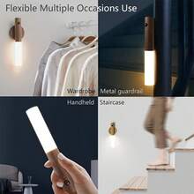 1/2/3/4Pcs Handheld Induction Night Light, Magnetic Wall Lamp, IPX4 Smart Rechargeable LED Light Strip, Human Body Induction Wall Lamp And Wireless Lamp, Suitable For Wall-Mounted Sensor Lights In Family Bedrooms, Corridors, Kitchens And Bathrooms. - 黃色 - 查看 11