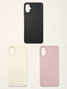 3pcs Solid Color Faux Leather Texture Waterproof Anti-Slip Anti-Fall Phone Cases, Matte Soft TPU Shockproof Protective Covers, Minimalist Aesthetic Dopamine Black / Pink / Cream White Phone Cases, Daily Use & Birthday / Valentine's Day / Mother's Day / Anniversary Gift Choice, Compatible With Iphone Case& Galaxy Case - Multicolor - View 53