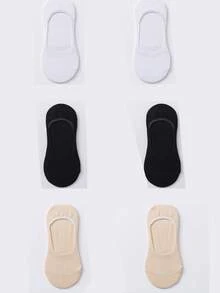 1/3/5/6/8 Pairs Women's White Black Nude Breathable Sweat-Absorbent Cotton Socks, Thin Spring Summer Low-Cut Shallow-Opening Anti-Odor Casual Minimalist Invisible Short Socks For Shoes And Sneakers - Multicolor - View 8