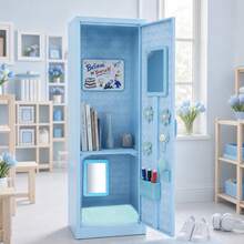 Girls Blue Locker Accessory Kit, 17pcs School Locker Decor With Magnetic Whiteboard, Mirror, Storage Boxes, Hooks, Floral Magnets, Rug And Labels, Cute Locker Decoration For Middle School - Mint Blue - View 5