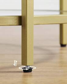 Round Side Table Tempered Glass With Steel Frame Metallic Gold Small Coffee Table For Living Room Bedroom Balcony Transparent End Table LGT20G - Tempered Glass - View 7
