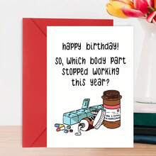 OBOVAY 1pc Funny Pill Graphic Birthday Greeting Card, UniqueGift For Family & Friends (Random Envelope Color)Back To School,Back To School,School Supplies - A - View 3