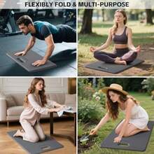 Yoga Knee Pad - Foldable Non-Slip POE Cushion, Folding Support Pad With Handle, Lightweight And Portable For Yoga, Pilates, Fitness - Grayblack - View 7