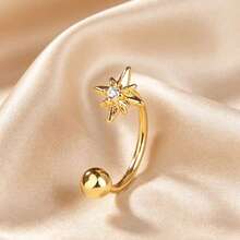 5pcs/1pc Bow Star Flower Jewelry Nose Ring Gold Open Nose Hoop, Rotating Ball End Nose Piercing Jewelry, Suitable For Women - Butterfly - View 12