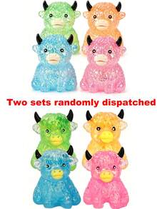 1pc Sequin Crystal Highland Cow Squishy Fingertip Toy, Soft Slow Rebound Sensory Toy, Cute Squeeze Toy, Suitable For Children And Adults, Office Desk Anxiety Relief Tool, Christmas Halloween Birthday Mother's Day Gift For Family And Friends, Squishy Toy - Multicolor - View 12