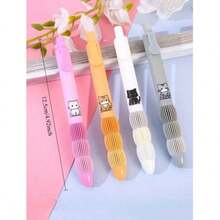 4pcs Cute Puppy Pattern, Fresh Style, Black 0.5mm Retractable Quick-Dry Gel Pens, Suitable For Students, Back To School - A - View 3